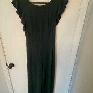 Green jumpsuit with Ruffle Sleeves